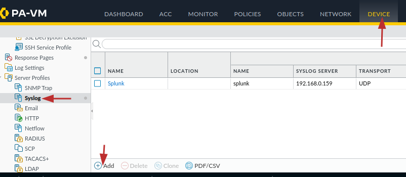Palo Alto  Syslog 